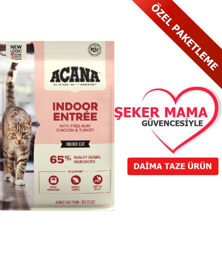 Acana indoor Entree KISIR Tavuklu ve Hindili Kedi Özel Paketleme 1 Kg - 5