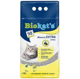 Biokats Bianco Extra Antibacterial Topaklaşan Kedi Kumu 10 L