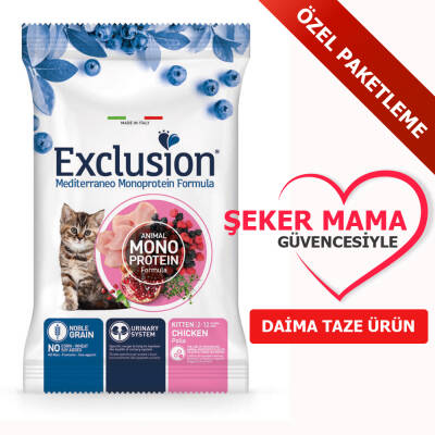 Exclusion Düşük Tahıllı Tavuklu Yavru Kedi Maması 1 kg ÖZEL PAKET
