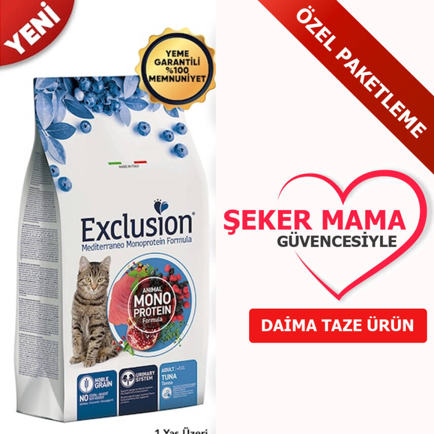 Exclusion Düşük Tahıllı Ton Balıklı KISIR Kedi 1 KG ÖZEL PAKET - 1