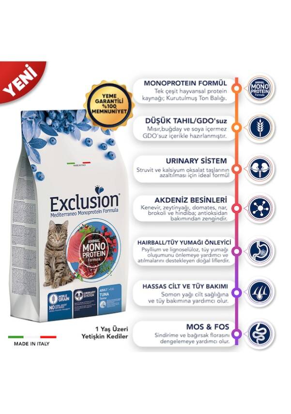 Exclusion Düşük Tahıllı Ton Balıklı KISIR Kedi 1 KG ÖZEL PAKET - 3