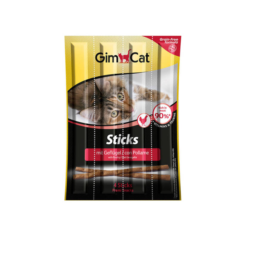 Gimcat Tavuklu ve Ciğerli Sticks Kedi Ödül Çubukları 4 x 5 G - 1