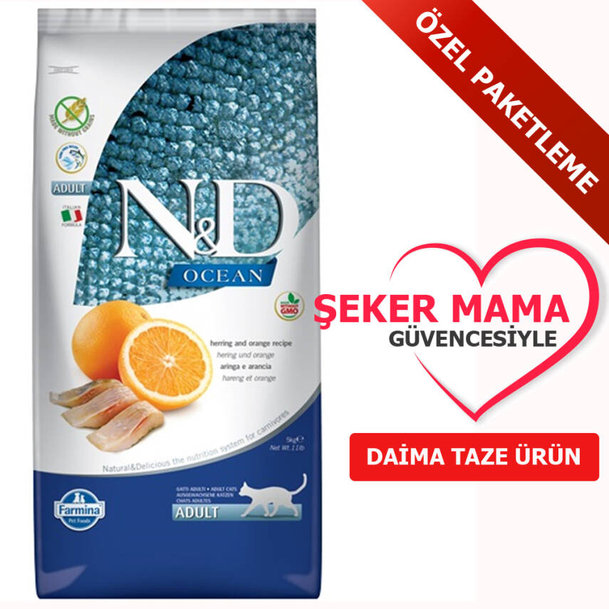 ND Tahılsız Balıklı ve Portakallı Kedi Maması Özel Paketleme 1 kg - 1