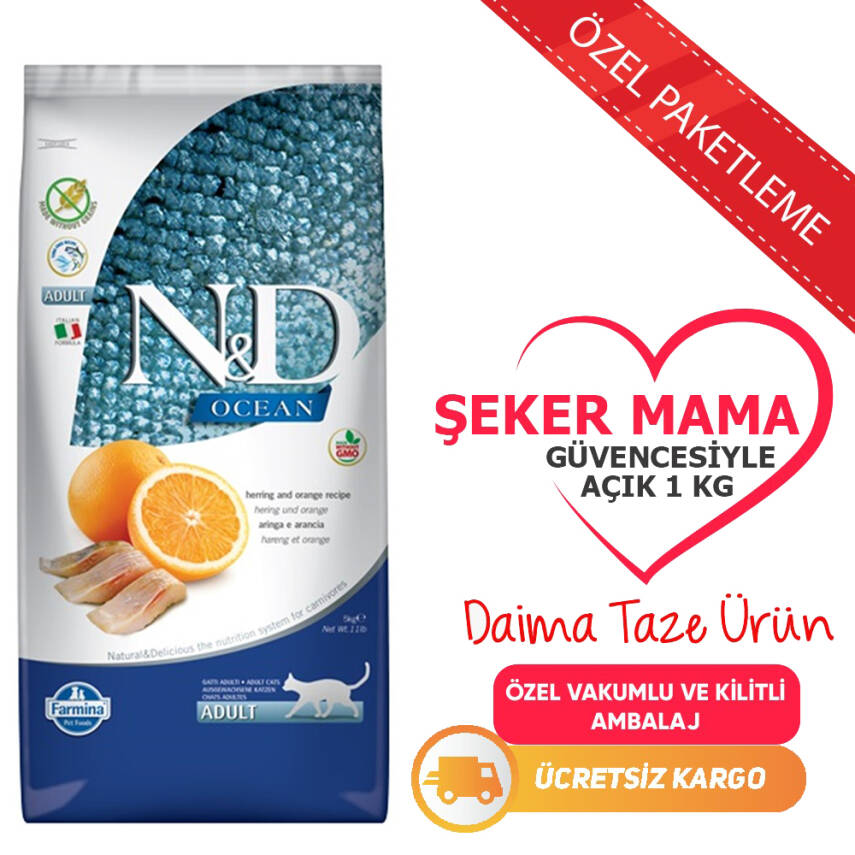 ND Tahılsız Balıklı ve Portakallı Kedi Maması Özel Paketleme 1 kg - 2