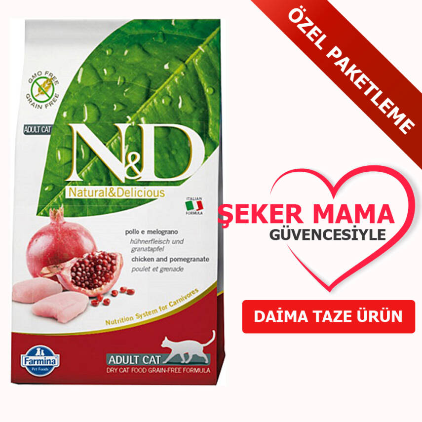ND Tahılsız Tavuk Narlı Kedi Maması Özel Paketleme 1 kg - 1
