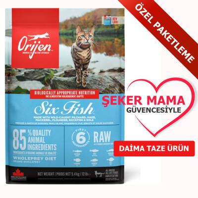 Orijen Six Fish 6 Balıklı Tahılsız Kedi Maması Özel Paketleme 1 kg