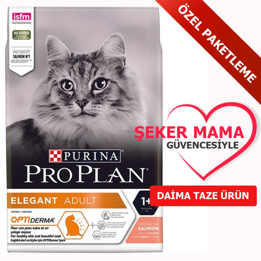 ProPlan Elegant Derma Somonlu Kedi Maması Özel Paketleme 1 kg - 1